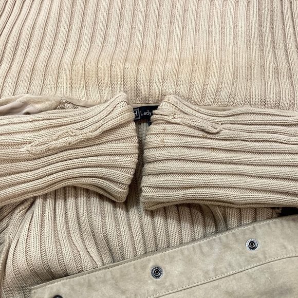 Lady Hathaway Tan Suede Jacket Medium - Picture 10 of 12